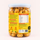 SNAKZA Delicious Cheese makhana jar — ingredients and nutrition label
