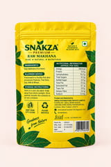 SNAKZA Premium Raw Makhana 100 g pouch — ingredients and nutrition label