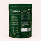 SNAKZA Premium Raw Makhana 250 g pouch — ingredients and nutrition label