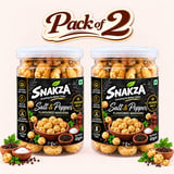 SNAKZA Salt & Pepper Makhana Pack of 2 — two 45 g jars